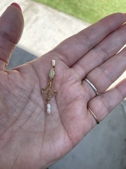 Antique Edwardian Lavalier Pendant Seed Pearl GF Art Deco Art Nouveau