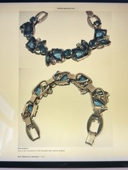 Vintage Verified JULIANA Blue Glass Pie Cut Bracelet, Brooch & Earring Set