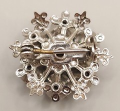 Vintage Rhinestone Faux Pearl Brooch Lot 5pc Aurora Borealis Starburst Bow Pin
