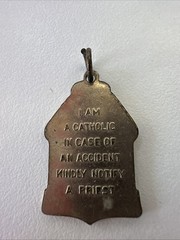 Vintage St Christopher Be My Guide Catholic Medal Bronze Tone Religious Charm