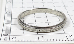 Antique Art Deco Mfg L 18KW Wedding Band Ring Size 7 UK-N1/2 width 2.13 MM 1920s