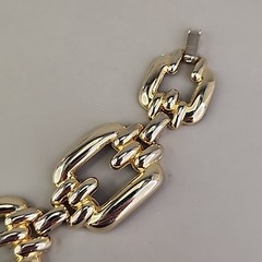 Vintage Chain Bracelet 21mm Glossy Gold Tone 7.25″