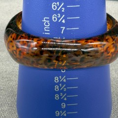Vintage Lucite Bracelet Bangle Leopard Print Asymmetrical Size 7.5