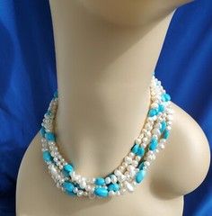 Original NATIVE American Artie YELLOWHORSE Turquoise STERLING SILVER Necklaces