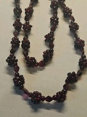 Vintage Natural Garnet Beaded 34” Necklace Endless