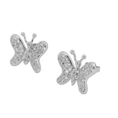 .34 Carat Diamond White Gold Pave Butterfly Earrings