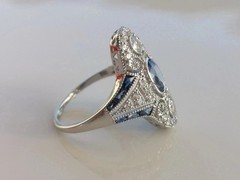 Art Deco Style 2.70Ct Lab Created Diamond Engagement Ring 14K White Gold Finish