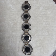 Judy Lee 1950’s Iridescent Molded Carnival Glass Costume Jewelry Bracelet