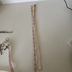 Marvella Pearls Faux Necklace Long Stamped Gold Tone Vintage Jewelry