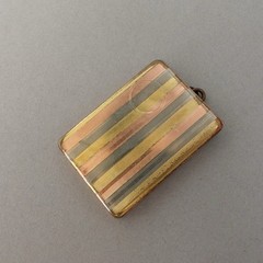 Vintage 20s Art Deco Marathon Rose Gold Tone Rectangular Locket Photo Pocket