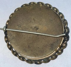 Vintage Antique Photo Button Pin Back Brooch