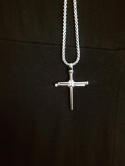 Spike Cross Necklace, Bohemian Style Durable Alloy Chain , Silver In Color