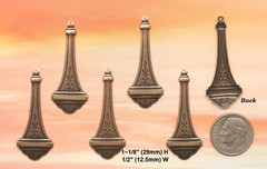 #0078 ANTIQUED GOLD PENDANT – EARRING DROP W/TOP HANG RING – 6 Pcs