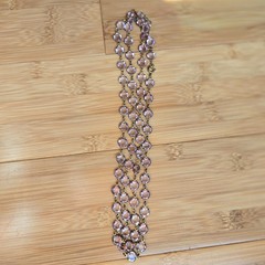 Art Deco Flapper Lavender Glass Necklace Double Bezel Two-Sided Prong Setting