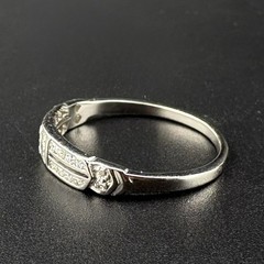 DIAMOND ART DECO BAND RING – 900 PLATINUM – 0.25 CTW – VS2 F-G – SIZE 7