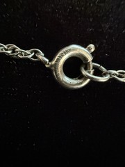 Vintage Sorrento Sterling Silver Oval Onyx Rope Chain Necklace 16”