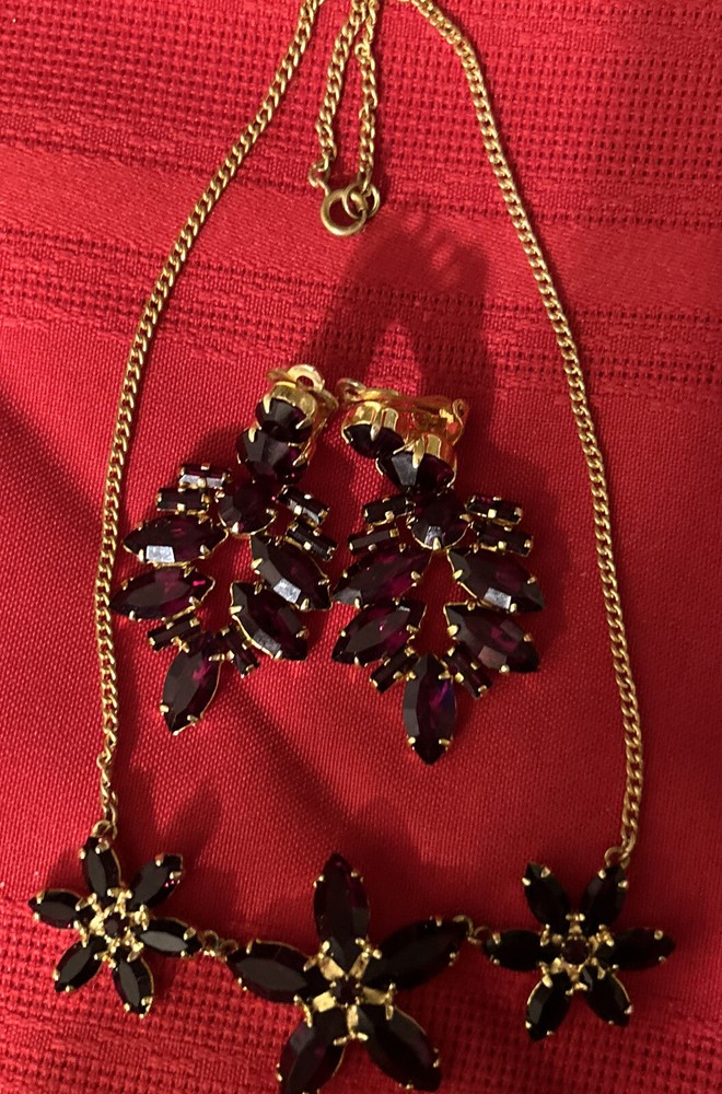 Vintage 1970/80’s Women’s Set Of Russian USSR Jewellery Earrings And Necklace16”