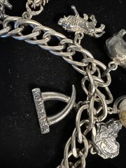 Signed Judy Lee Vintage 12 Charm Bracelet Travel Some Sterling