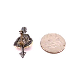 Vintage 1930’s Red Valetine Heart Pin with Silver Metal Arrow C-Clasp