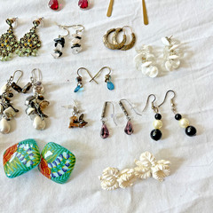 Vintage Boho Chic Pierced Earrings Lot Of 30 Pairs! Retro 70s To The 90s Unique!