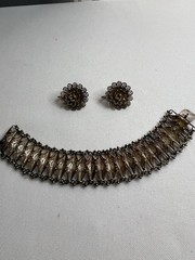 Vintage 800 Silver Filigree Bracelet & Earrings Italy