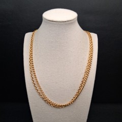 Vintage Double Chain Necklace Whit Tassel Pendant Gold Tone. 17.367