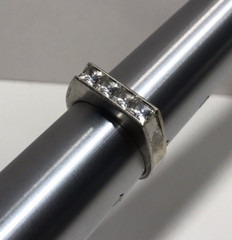 Vintage 925 Sterling Silver CZ Mens Ring Size 10.25 Signed JJJ
