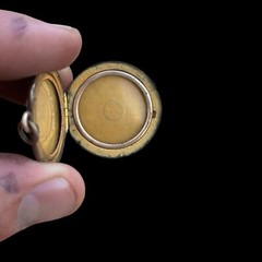 Antique Victorian 1880s Rhinestone Gold Filled Photo Locket Monogram “C” W&H Co