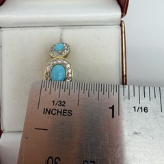 Vtg Lorenzo Sleeping Beauty Turquoise White Topaz Ring Sterling Silver Size 7
