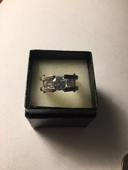 VTG Michael Valittuti 3ct CZ Tension Set NH Stainless Steel Square Band Ring SZ9