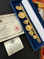 Vintage Camrose Kross JBK Gold Charm Bracelet COA 7″ NEW