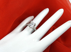 Vintage Solid 14K White Gold Ring CZ Cluster Engagement Cocktail Fine Jewelry