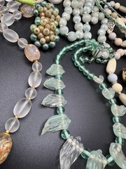 Vintage Jewelry Lot 11 Pc 6 Necklaces 3 Earrings 2 Bracelets Pastel Beaded