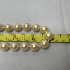 Vintage Danecraft Faux Glass Pearl Necklace Removable Shell Pendant 36 In Signed