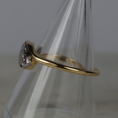 14Kt Gold Two Tone Finish Lab Created Diamond Art Deco 925 Sterling Silver Ring