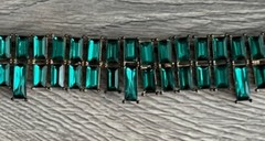 Emerald Green Rhinestones Art Deco Fashion Necklace Vintage RARE
