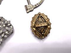 Deco jeweled belt buckle-belt clasps-Etruscan revival pin-pendant-Victorian
