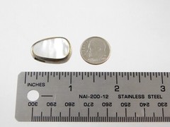 Vintage NF Sterling Silver Mother of Pearl Shell Slide Pendant 925 7/8 Inch MOP