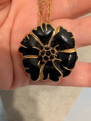 Vintage Necklace Lot Of 3 Venetian Glass Enamel Bezel Set Crystal Floral Layer