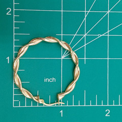 VTG 925 FAS Hoop Earrings 1.25in Sterling Silver 5g Gold Vermeil Twisted Round