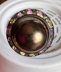 Vintage Gorgeous Aurora Borealis Crystal 4″ Hat Pin – early 1900’s Stunning