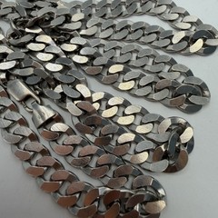 Vintage 925 Sterling Silver Cuban Curb Chain Necklace Men’s Heavy 57.2g 64cm