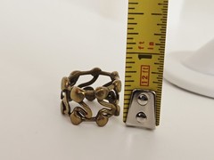 VTG Brutalist Modernist Brass Abstract Drippy Free Form Wide Band Ring 6 1/2