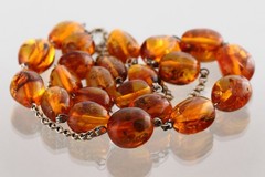 ANTIQUE Vintage Genuine INSECTS Beads BALTIC AMBER Chain Necklace 71g 260312-2