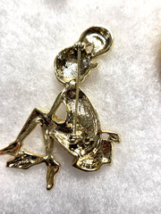 Vtg nos AJC gold tone Teen Girl Phone Candy Pin