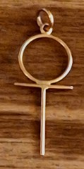 Vintage Estate Egyptian 18K Yellow Gold Ankh Figure! 1.25″ L!! In Original Box!!