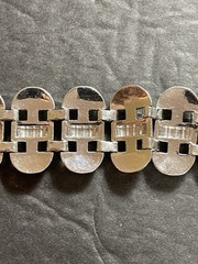 Beautiful 1950’s Rhinestones and Rhodium Plated Bling Bracelet