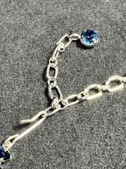 B DAVID Blue Rhinestone Choker Necklace Adjustable