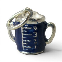 Sterling Silver Blue Sippy Cup Charm for Bracelet Its a Boy Gender Reveal Gift