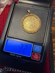 Vintage 3/4″ Solid 14kt Gold Pendant Taurus Zodiac Pendant NOS NOI 3.2g